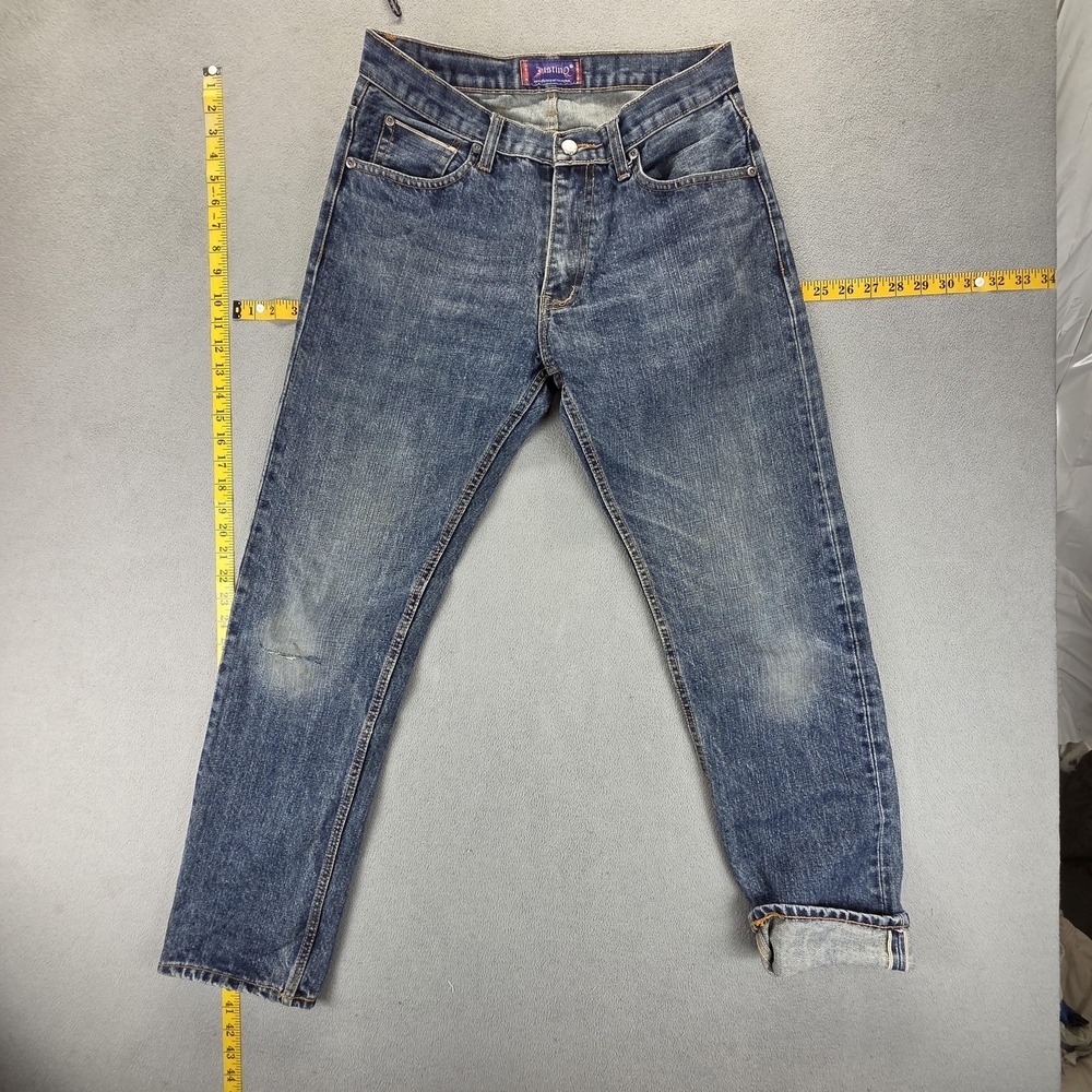 Selvedge Jeans‎ Womens Blue Medium Wash Tapered Justino Fits 29x30